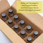 6 Pack, 4 oz Small Clear Glass Bottles with Lids & 2 Stainless Steel Funnels - 120ml Boston Sample Bottle for Potion, Juice, Wellness, Ginger Shots, Whiskey, Liquids - Mini Travel Essential Bottles
