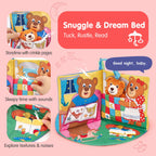 hahaland Baby Book for 1 Year Old - Touch and Feel Soft Activity Books Tummy Time Baby Toy 6 9 12 18 Months Interactive Book for Babies 6-12 Month on Airplane Christmas Birthday Gift Stocking Stuffers
