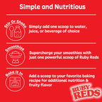New Vitality Ruby Reds | Delicious Reds Powder Fruit & Vegetable Supplement with Potent Vitamins, Minerals, Enzymes, Herbs, Nutrients and Probiotics for Overall Health 11 oz. (30 Servings)