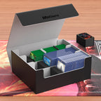 Mlikero Card Deck Case for Trading Cards 1800+, Trading Card Storage Box Fits Toploader and Magnetic Card Holder, Leather Magnetic Closure Deck Box Fit for MTG, TCG