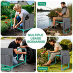 WEILISEN Garden Kneeler and Seat 2-in-1 Foldable Bench, with Storage Bags & Non-Slip Foam Pad