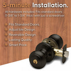 Copper Creek Colonial Entry Door Knob – Keyed Entry Handle with Lock and Key, ANSI Grade-3 Certified, DIY-Friendly Install for Interior and Exterior Entrance Doors – Tuscan Bronze (1 Pack)