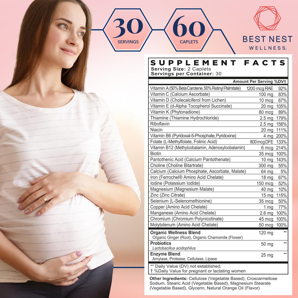 Mama Bird AM/PM Prenatal Multivitamin | Methylfolate (Folic Acid), Methylcobalamin (B12), 100% Natural Whole Food Organic Herbal Blend, Vegan, Twice Daily Vitamin, 60 Count ……