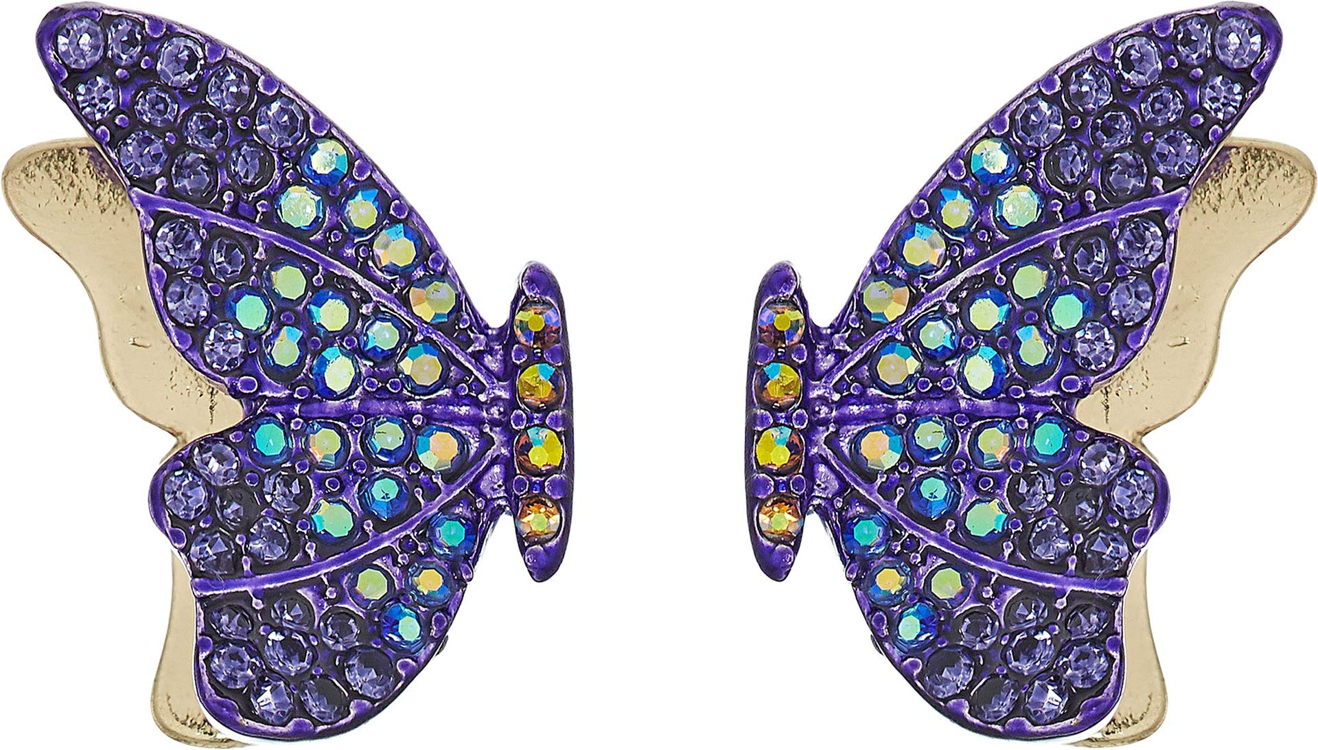 Betsey Johnson Pave Butterfly Stud Earrings