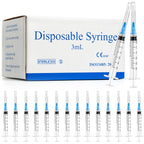 Meterbox 100 Pack 3ml Syringes with Needle - 23G 1 inch Disposable 3cc Luer Lock Syringe for Scientific Lab Use, Sterile Individually Wrapped