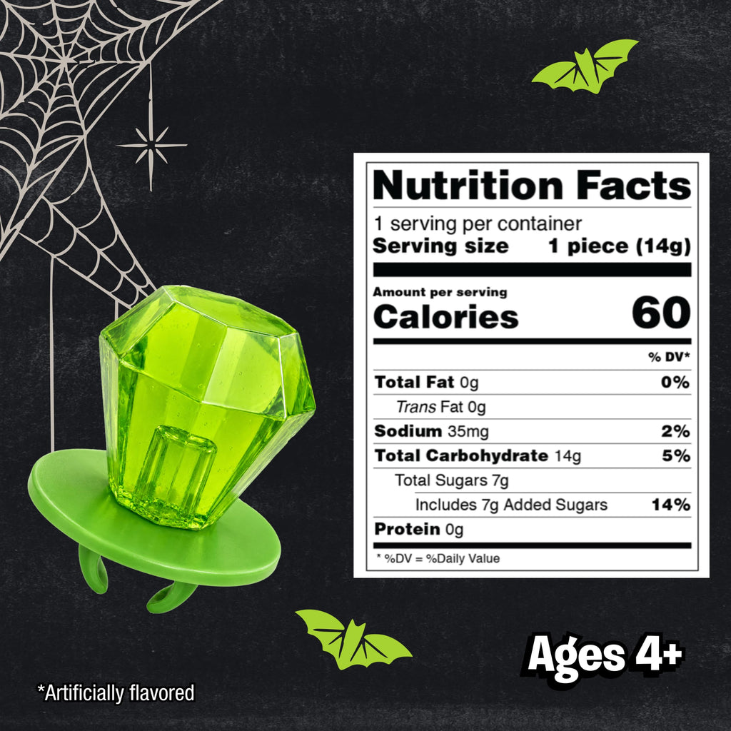 Ring Pop Green Watermelon Halloween Lollipop, 30 Count, Party Favors