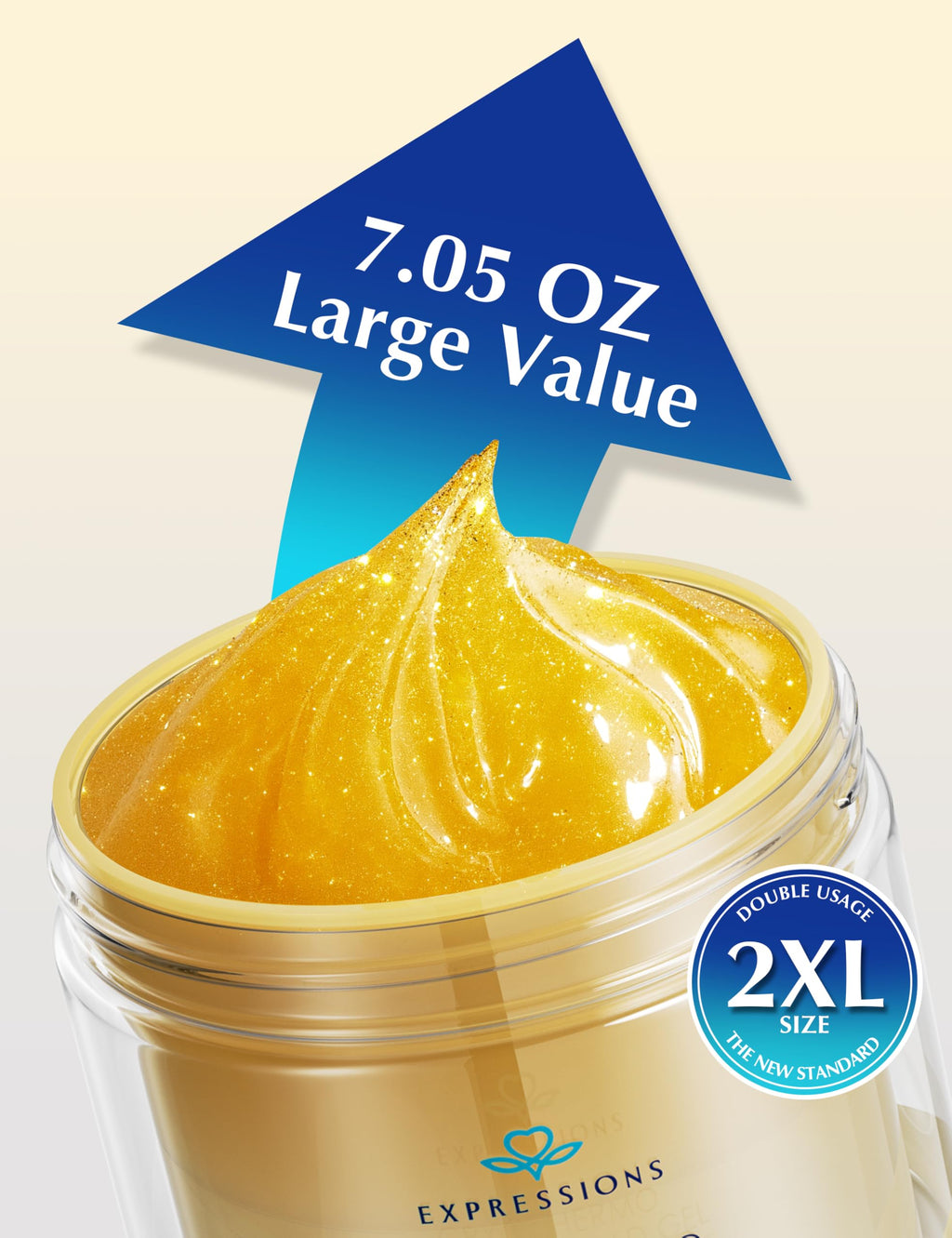 EXPRESSIONS WELLNESS Skin Tightening Cellulite Cream for Body: Golden Sweat Hot Cream for Loose Skin | B Flat Gel for Belly Thigh Butt & Arm Firming Toning Moisturizing Sculpting & Smoothing | 200G