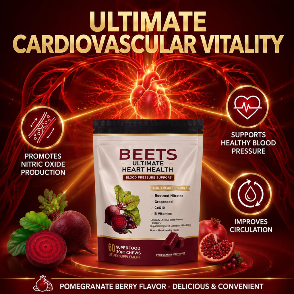 EOQIFJM Beet Chews 4-in-1, 60 Count