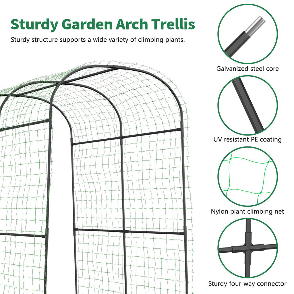 SUNYRISY 71" x 47" x 83" Garden Arch Trellis for Climbing Plants Outdoor