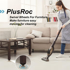 PlusRoc 8 Pack Self Adhesive Caster Wheels 1 Inch for Appliance Sliders Rollers, Load Capacity 28LBS Per Wheel, Low Profile Swivel Wheels for Furniture Storage Bins, Black