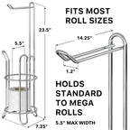 Simple Houseware Bathroom Toilet Tissue Paper Roll Storage Holder Stand, Chrome