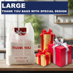 YoYoRain 100 Count White Thank You T-Shirt Bags, 11 x 6 x 21 in