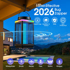 Bug Zapper Outdoor, 4-in-1 4200V Electric Mosquito Zapper, Rechargeable Bug Zapper Cordless Fly Zapper with 5000mAH Battery, Waterproof IP67, Wireless & Portable Insect Zapper for Patio Camping