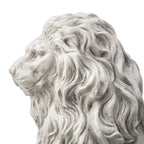 Glitzhome Guardian Sitting Lion Garden Statue MGO Outdoor Decoration, 20.75" H, White