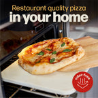 Hans Grill Rectangular Pizza Stone with Peel, 15 x 12 Inch Cordierite Stone