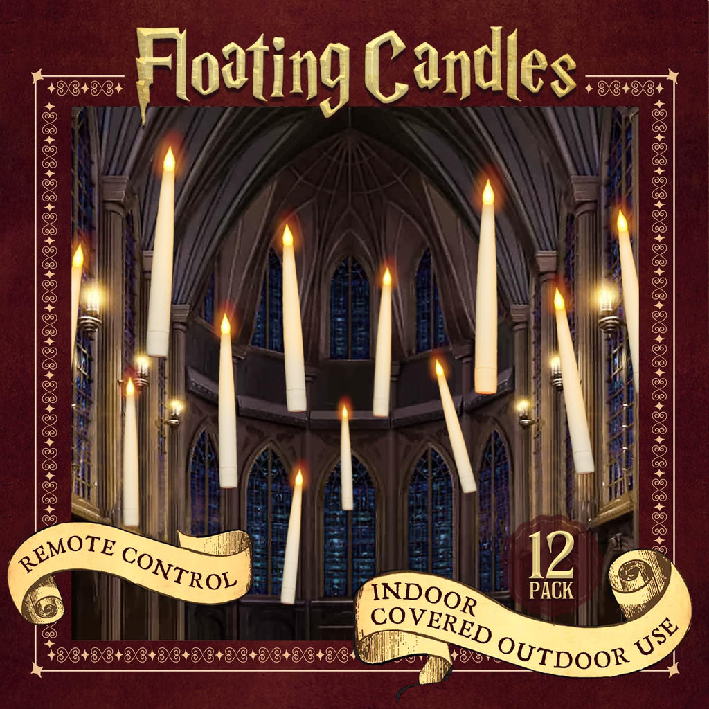 Floating LED Candles with Remote Control - 12 Pcs Magic Flickering Light