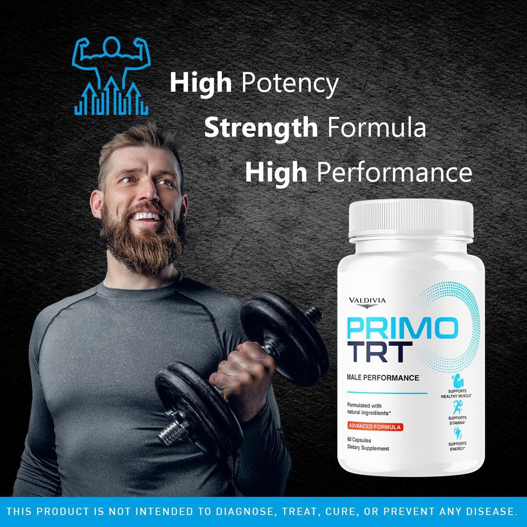 Valdivia Primo TRT Pills - Maximum Strength Energy Support, Natural Primo TRT Vitamins Support Overall Health & Wellness, 300 Capsules for 5 Months