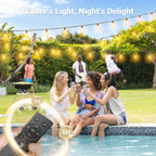 Sikitul 100FT Solar String Lights Outdoor Waterproof, 35+1 LED Solar Powered Lights with Remote Control, 3 Light Modes & Dimmable, USB-C Charging for Patio, Backyard, Garden, Camping