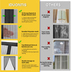 Magnetic Screen Door - Fit for Door Size:34 x 82 Inch, Screen Itself Size:36"x84", Hands Free Mesh Partition,Heavy Duty Screen Door Mesh Curtain Keeps Bugs Out, Frame Hook & Loop, Pet and Kid Friendly