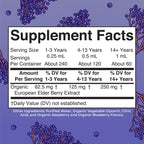 MaryRuth Organics Elderberry Syrup Extra Strength, USDA Organic Elderberry, Sugar Free Adults & Kids Immune Support Supplement for Ages 1+, Clean Label Project Verified®, Vegan, Gluten Free, 2 Fl Oz