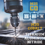 3/4 Inch Drill Bit (3 Pack) Industrial Grade M35 Cobalt Titanium Aluminum Nitrite - 3/4" Diameter & Total Length of 6" with Working Length of 3" Easily Drill Into Metal, Steel, & Aluminum