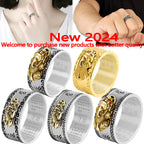 HJ HUAJ 990 Silver Feng Shui PiXiu Adjustable Ring MANI Mantra Protection Wealth Ring