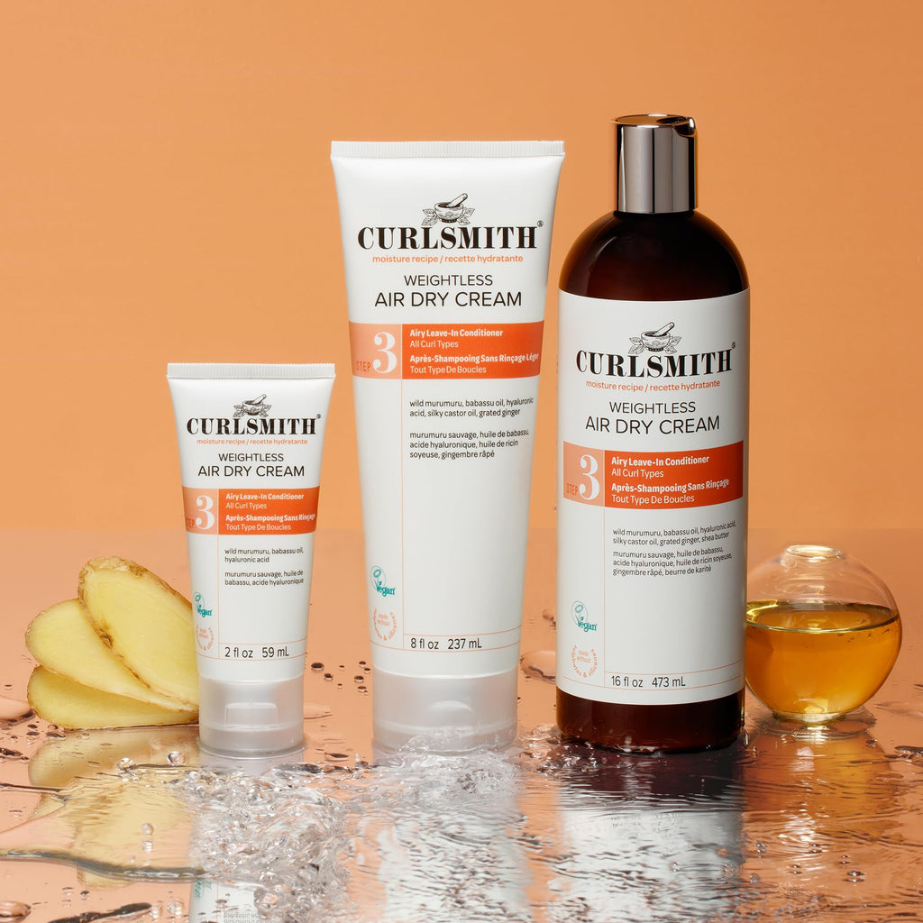 CURLSMITH Weightless Air Dry Curl Cream Leave In for Curly Hair (8oz)