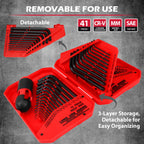41-Piece Hex Key Allen Wrench Set, L Shape Hex and Torx Key Wrenches with Torque Handle | SAE(0.028"-3/8") | Metric(0.7mm-10mm) | Torx(T9-T50) in 3-Layer Storage Case, Heat Treated Cr-V Steel