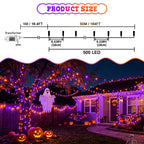 weillsnow 500 LED Halloween Lights Outdoor,164 FT Twinkle Lights Waterproof