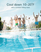POOLHOUR [Patented] 2026 Height Upgrade Pool Fountain for Above Ground/Inground Pools with Dual High-Pressure Spray, 360° Adjustable Cooling Jet & Relaxation - Waterfall Sprinkler Cooler