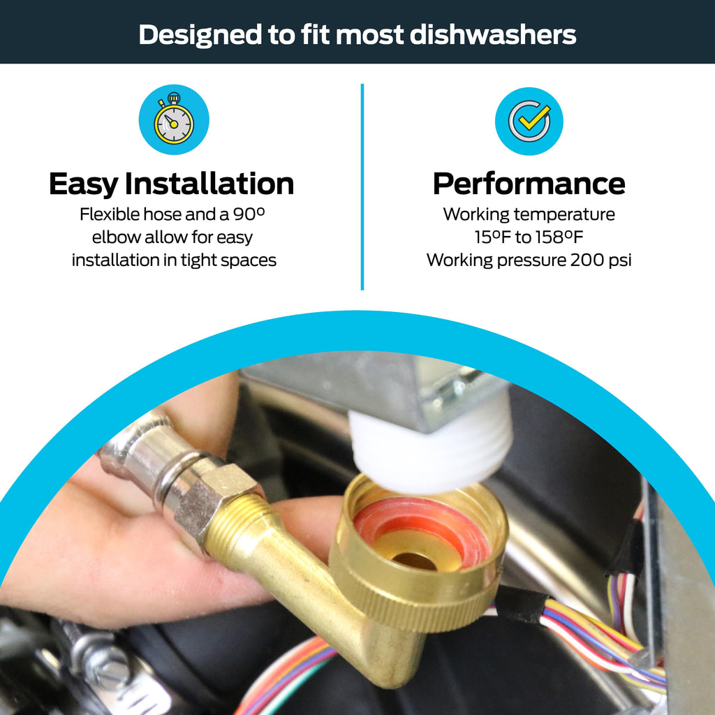 Eastman 4 Ft. Dishwasher Installation Kit, Braided Stainless Steel Supply Line with 3/8 Inch Compression Ends, 41037