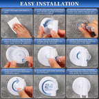 warlve Heavy Duty Reusable Suction Cup Hooks for Shower - No Drill Bathroom/Glass/Mirror/Tiles & Metal Surfaces,and Smooth Non-Porous Surfaces for Towels, Robes, Loofahs (4, White)