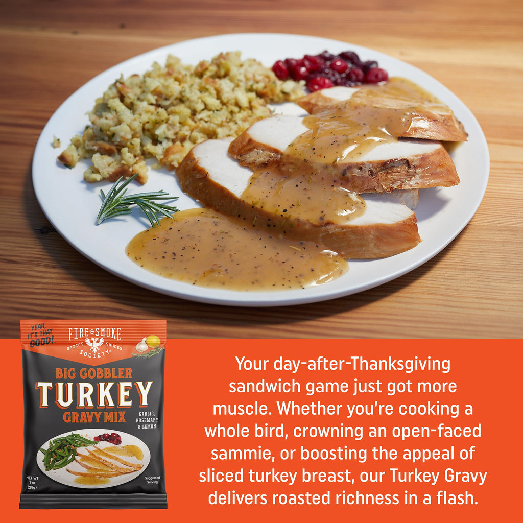 Fire & Smoke Society Big Gobbler Turkey Packets | Turkey Mix | 1. oz (12-Pack) Poultry