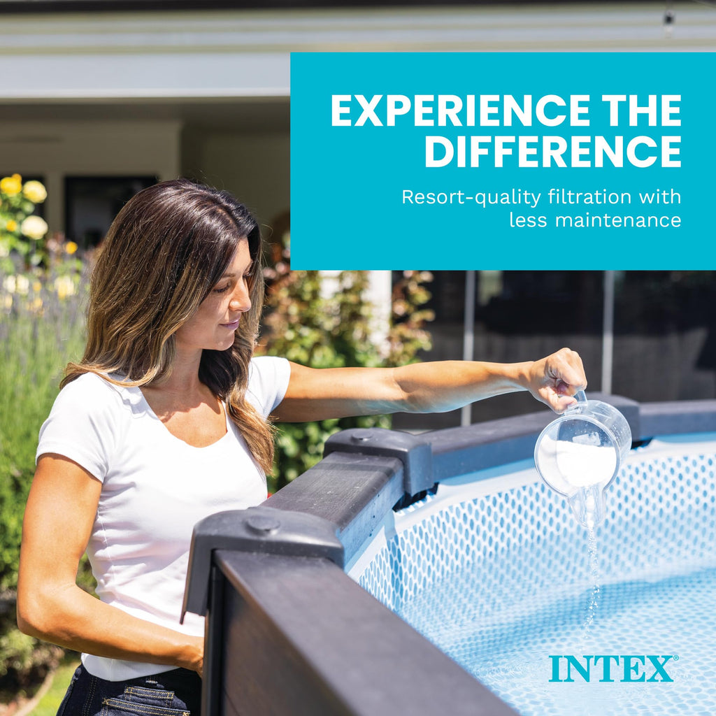 Intex Krystal Clear Saltwater Pool Chlorine System for Above Ground Pools up to 2,200 Gallons, Pool Cleaner with Automatic Timer and Self Cleaning
