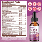 GLP-1 Supplement, GLP-1 Support Liquid Drops with Berberine, Chromium, Ceylon Cinnamon, Green Tea & Hops Flower Extract, GLP-1 Supplement for Gut & Metabolism Health, Vegan, Mixed Berry Flavor 2 Fl Oz