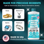 Sylvan Hills Ultrasonic Jewelry Cleaner Solution Concentrate + Free Cloth | 500+ Uses | 32 Oz | Made in The USA | Compatible with All Ultrasonic Cleaners | Cleaner Liquid | Rings, Necklaces & Eyewear