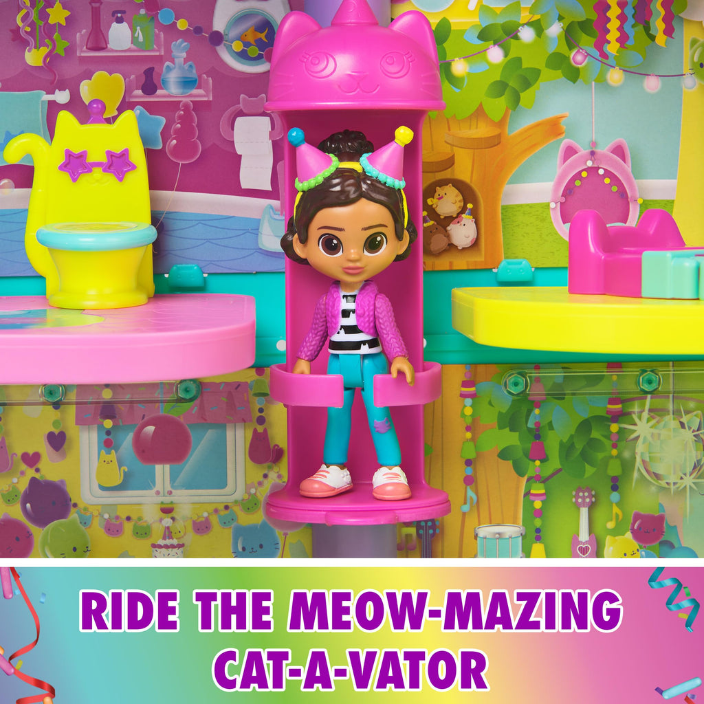 Gabby's Dollhouse, 14 Pc Celebration Dollhouse, 25-Inches Tall, with Toy Figures, Doll House Furniture & 10 Sounds, Kids Toys for Girls & Boys Ages 3+