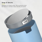 EKO Fandy 0.58 Gal/2.2L Mini Trash Can with Lid, Swing-Top Desktop Trash Can for Bathroom, Countertop, Vanity, Desk or Office, Small Garbage Bin (Blue)