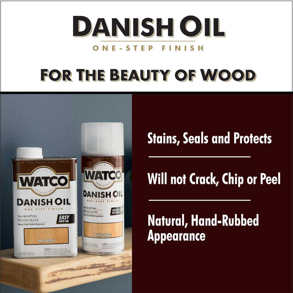 Watco A65741 Danish Oil Wood Finish, Quart, Natural
