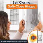 Decobasics 30 Pack Soft Close Cabinet Hinges – 1/2" Overlay for Kitchen Cabinet Doors, Slow Self-Closing Concealed Hidden Hinges for Face Frame –Stainless Steel, 3-Way Adjustable & Quiet Close Damper