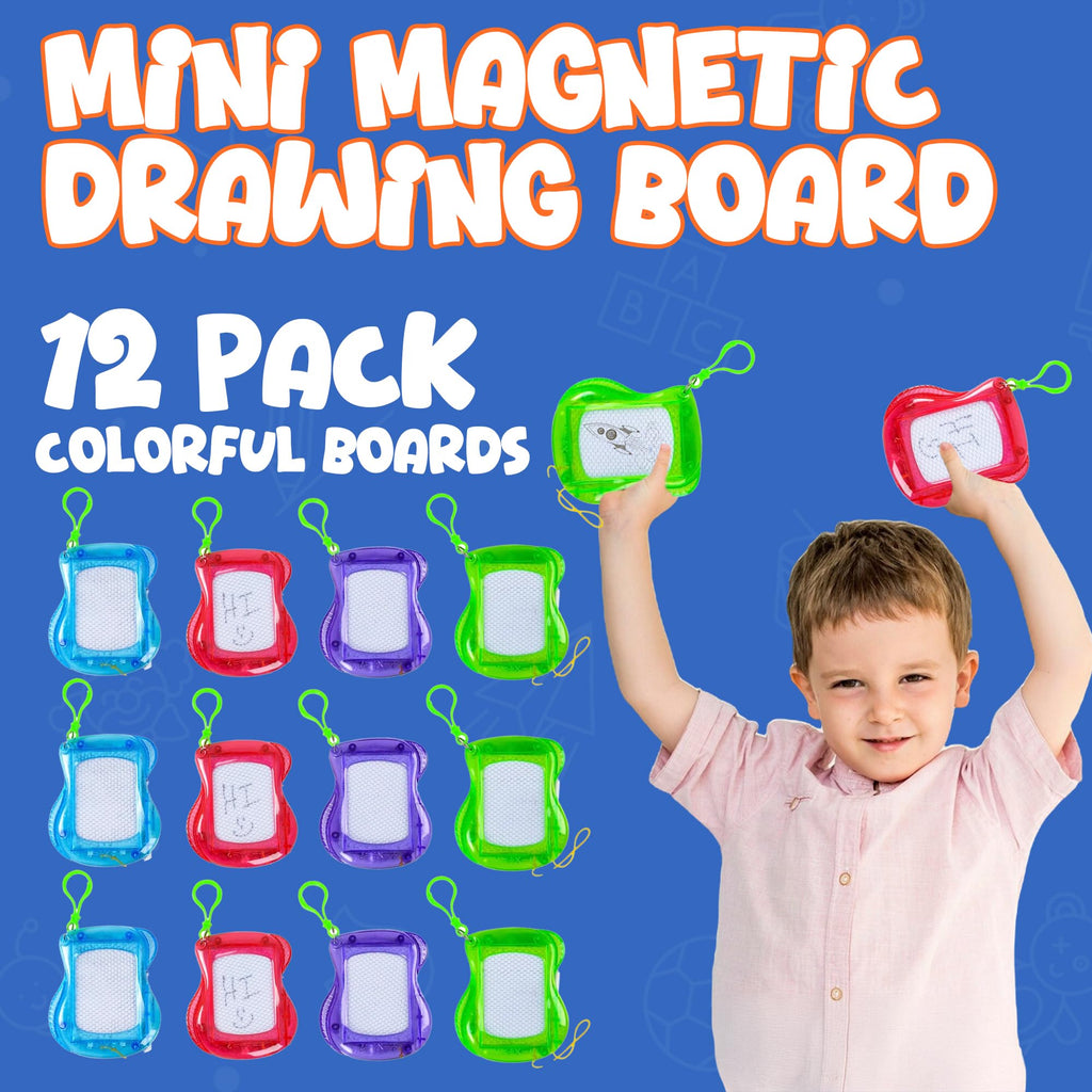 Mini Magnetic Drawing Boards (12-Pack) Party Favor Drawing Tablets for Kids