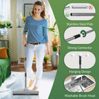 Walensee Carpet Rake for Pet Hair Removal, 2 in 1 Rug Rake to Fluff Carpet with Nylon Groomer Brush, Adjustable Long Handle for Shag Rugs, Stairs, Mats and Floors, Rubber Broom
