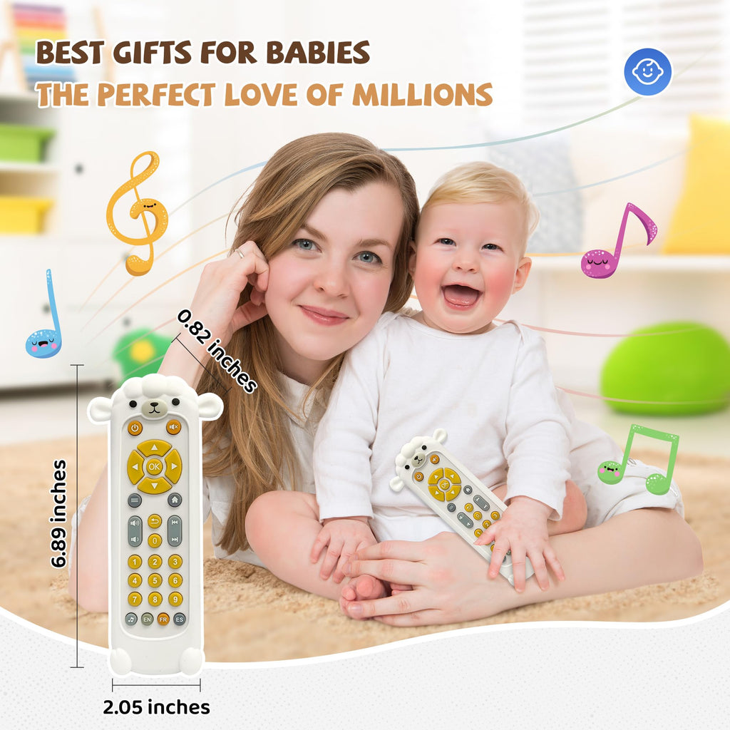 Baby Remote Control Toy - Baby Musical Toys, Early Number Learning in 3 Languages (English, Spanish & French), Preschool Boys Girls Toys Gift 6, 12, 18 Months.