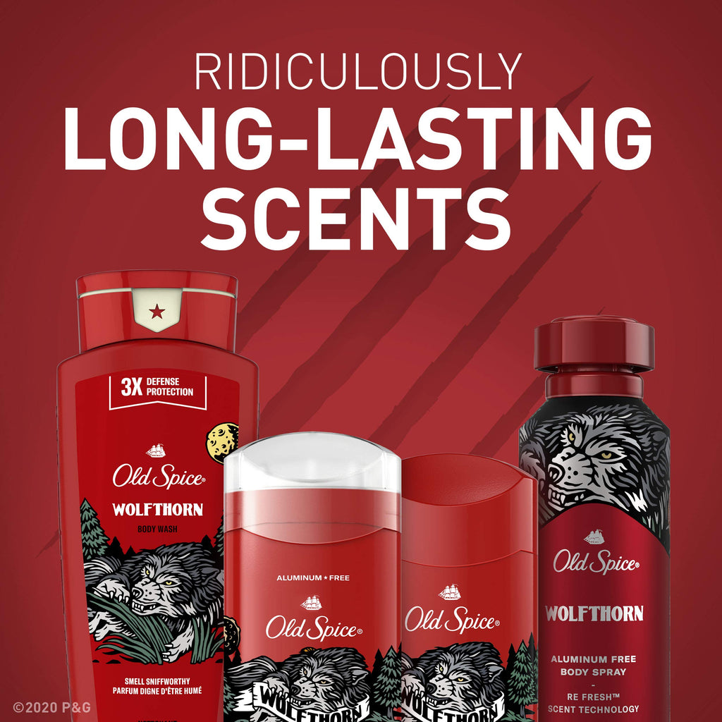 Old Spice Aluminum Free Deodorant for Men, Wolfthorn, 48 Hr. Protection, 3 oz each, Pack of 3