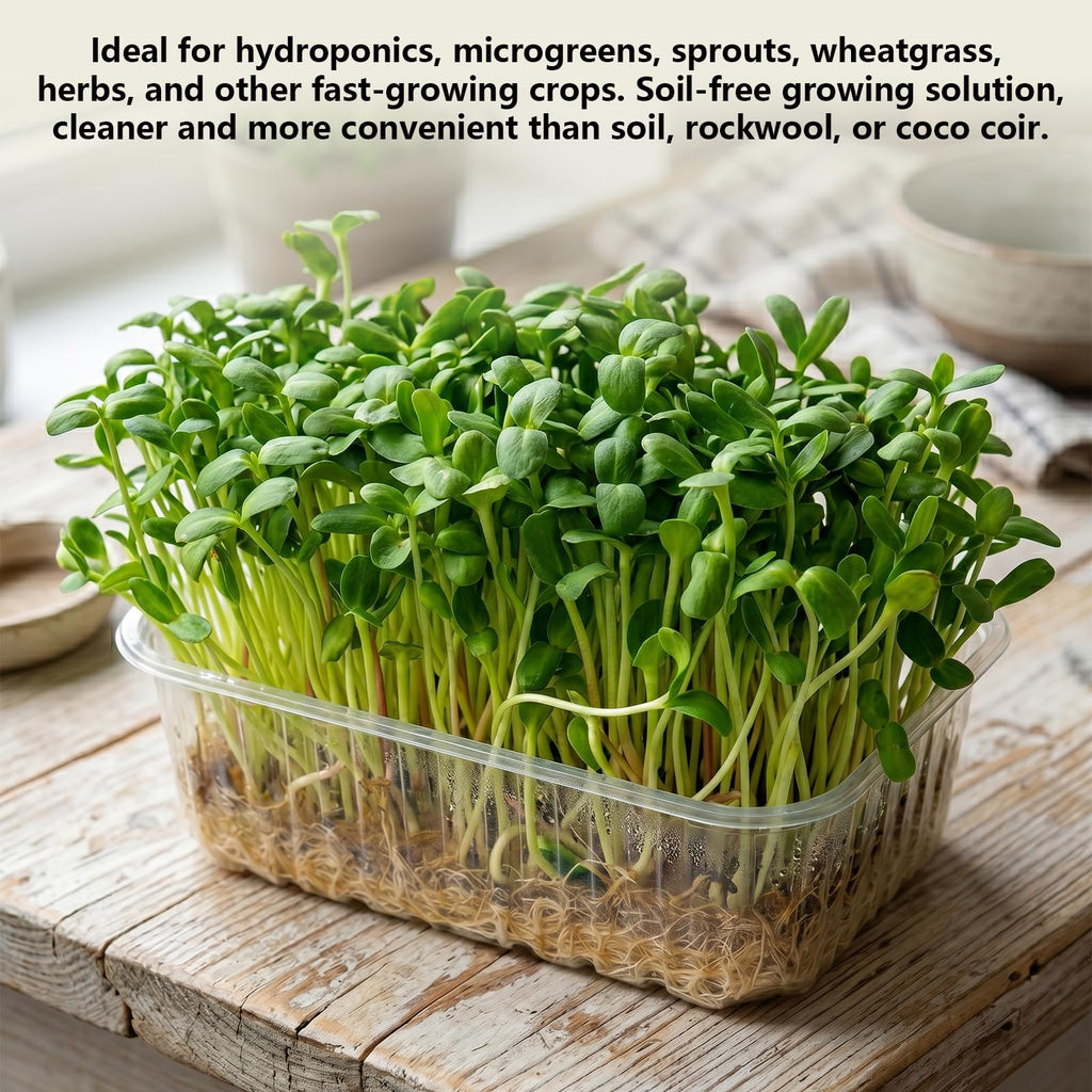 1Roll10" X 236"Microgreen Grow Mats,Natural Fiber Grow Mats,Hydroponic Growing Pads With Scissors and Tape Measure for Wheatgrass,Bean Sprouts,and Hydroponic Seed Growing Compatible with Growing Trays