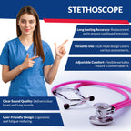 Dixie EMS Blood Pressure and Sprague Stethoscope Kit - Pink