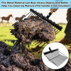 Cididu Pitch Manure Fork Head, Metal Pitch Fork for Garden, Durable Digging Fork Rake Head Replacement with Angled Tines, Stable Pitchforks Scoop for Mulch Horse Stall Picking up Hay Animal