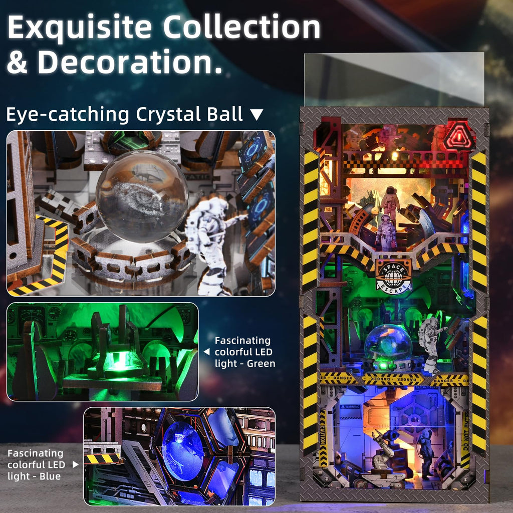 TOYQI DIY Book Nook Kit, Miniature House Dollhouse Kit for Adult and Teens, Book Nook Kits for Adults, Booknook Bookend Alley Model Build with Dust Cover