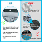 20x40 Ft Pool Leaf Net Cover For Inground Pools/Above Ground, Durable Black Mesh Swimming Pool Leaf Net Cover With Rope For Leaves and Debris, Tear Resistant, UV Resistant, and Reatherproof (20×40 Ft)