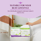 Organyc Certified Organic Cotton Disposable Period Underwear for Sensitive Skin 12 Hours Complete Protection Size L/XL 4 Count